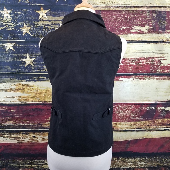 WYOMING TRADERS ARIZONA SNAP UP WESTERN VEST - BLACK - Picture 3 of 7